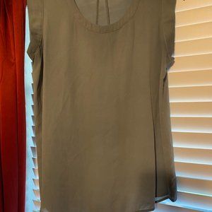 OLIVE GREEN SLEEVELESS BLOUSE
